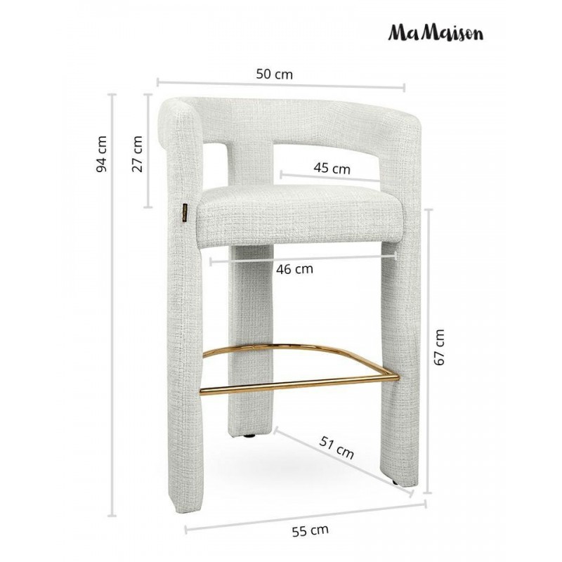 Mamaison Krzesło Barowe Logan Białe