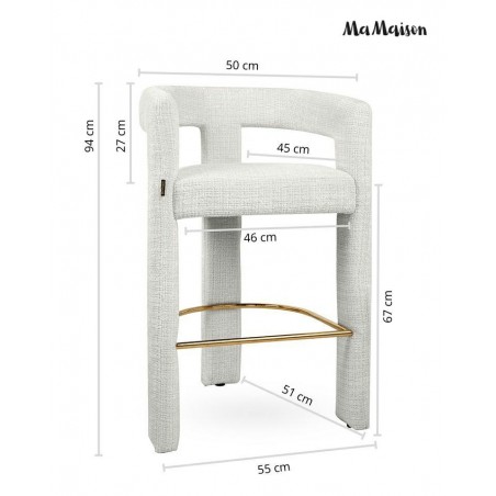 Mamaison Krzesło Barowe Logan Białe