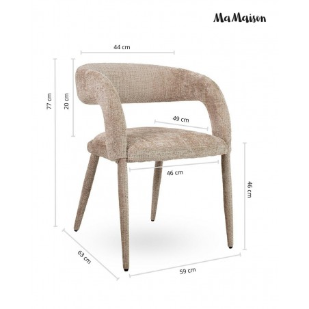 Mamaison Krzesło Iris Beżowe