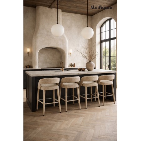 Mamaison Krzesło Barowe Iris Beżowe