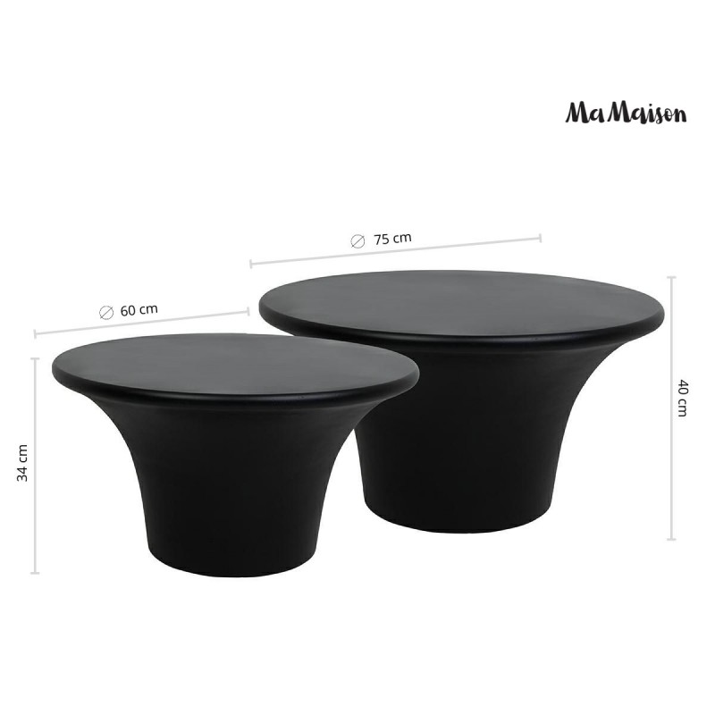 Mamaison Zestaw Stolików Kawowych Podium  Czarny