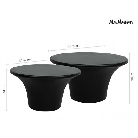 Mamaison Zestaw Stolików Kawowych Podium  Czarny