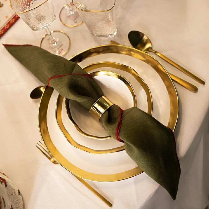 Kare Komplet 4 Misek Bell 15 Cm           Biało-Złoty