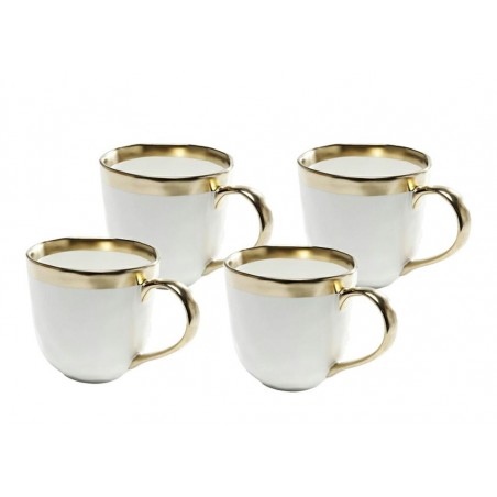 Kare Komplet 4 Kubków Bell Biało-Złoty