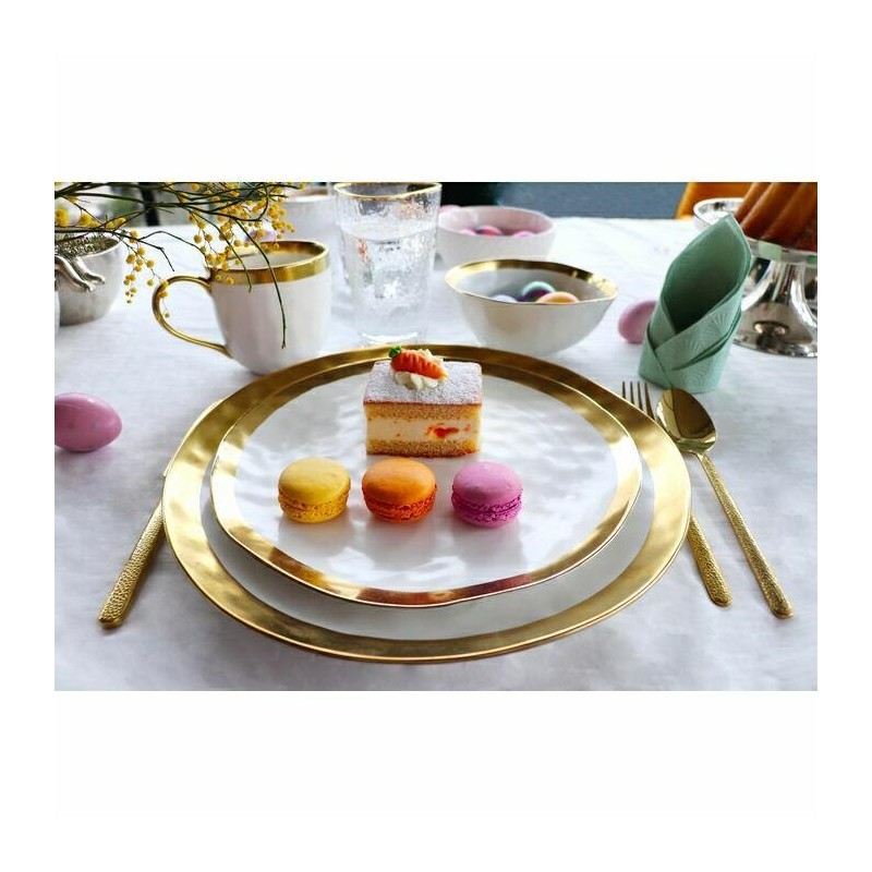 Kare Komplet 4 Kubków Bell Biało-Złoty