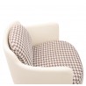 Fotel Venice Tkanina Pepitka              Biało-Brązowa - Złota Podstawa, Beżowa Ekoskóra