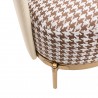 Fotel Venice Tkanina Pepitka              Biało-Brązowa - Złota Podstawa, Beżowa Ekoskóra