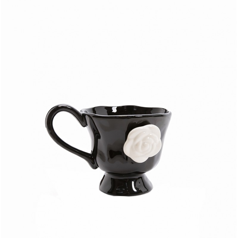 Kubek Shp Biała Róża Czarny