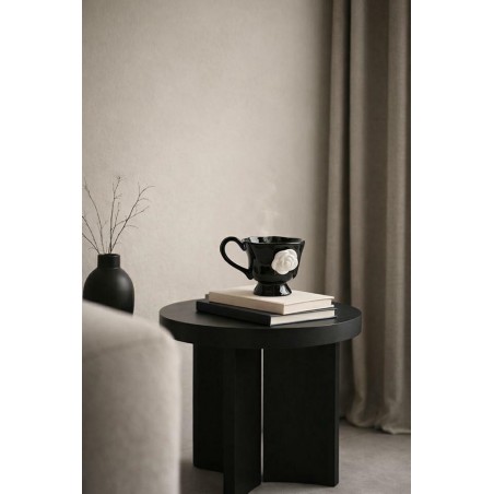 Kubek Shp Biała Róża Czarny