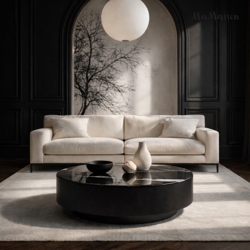 Mamaison Stolik Kawowy Lago 100 Czarny