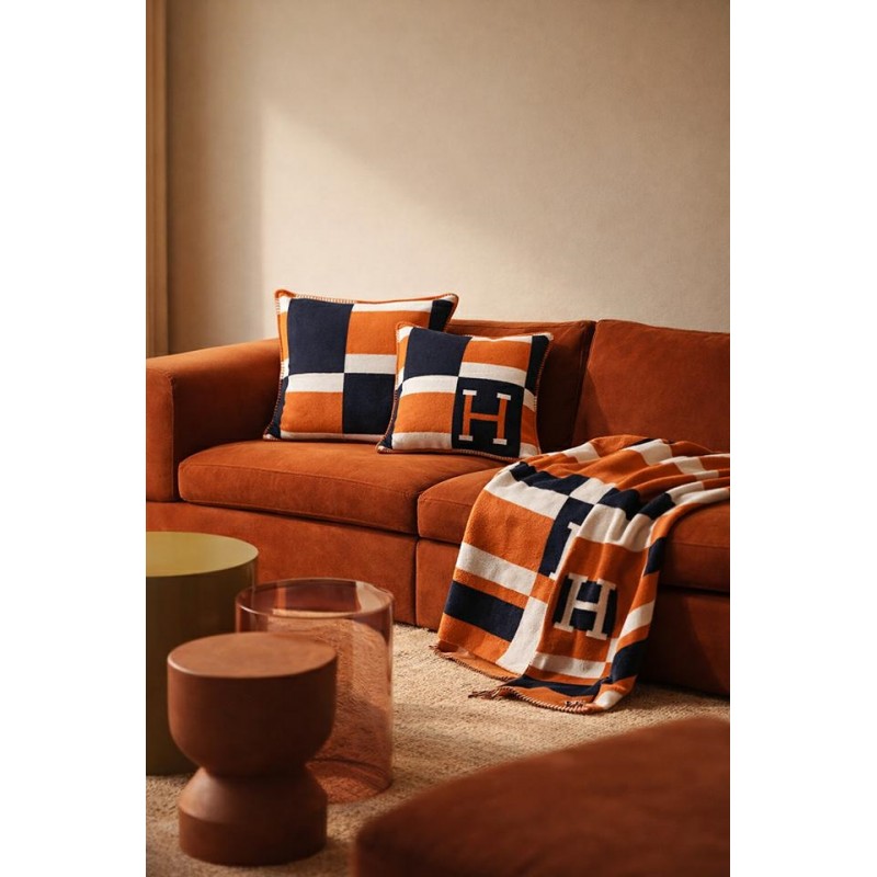 Koc Shp Paris Home Granatowy /            Pomarańczowy