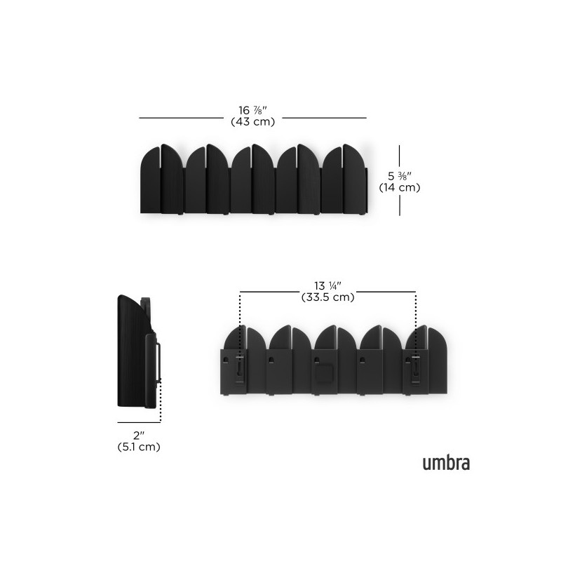 Umbra Wieszak Ścienny Saloon Czarny