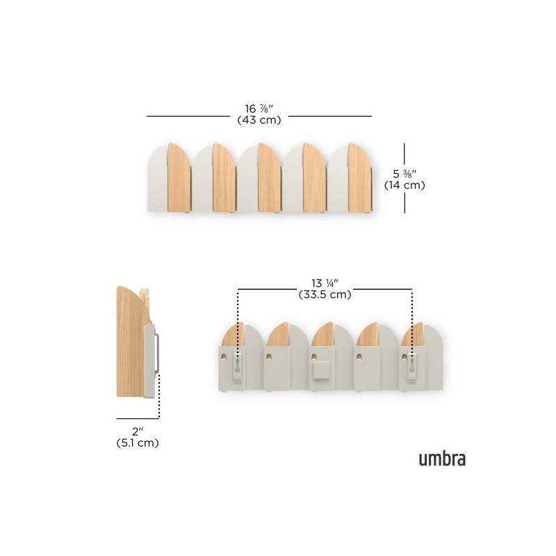 Umbra Wieszak Ścienny Saloon Beżowy