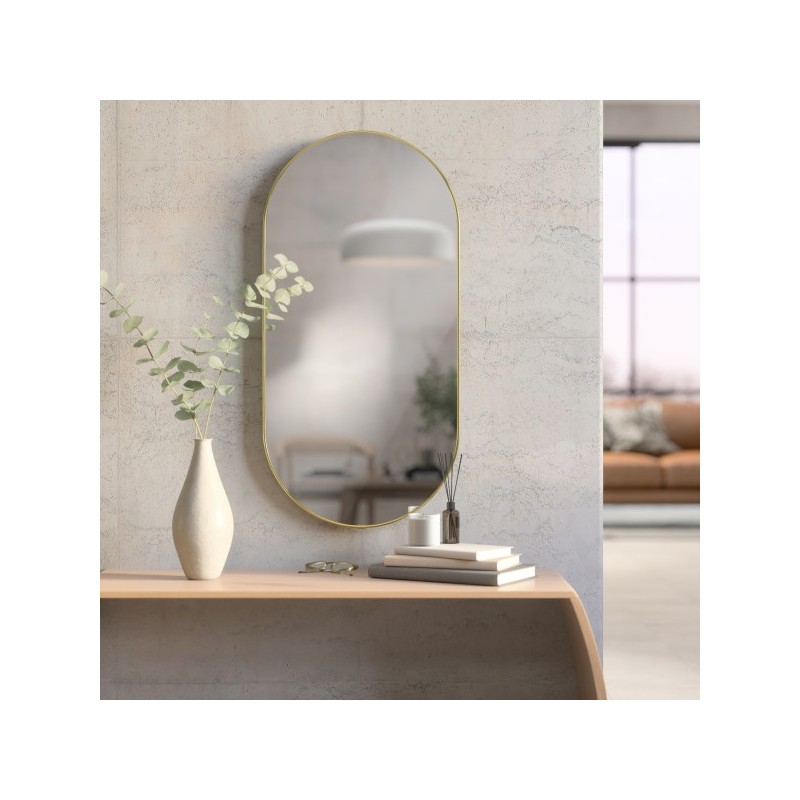 Umbra Lustro Ścienne Hubba 36 X 18 Cm     Mosiądz