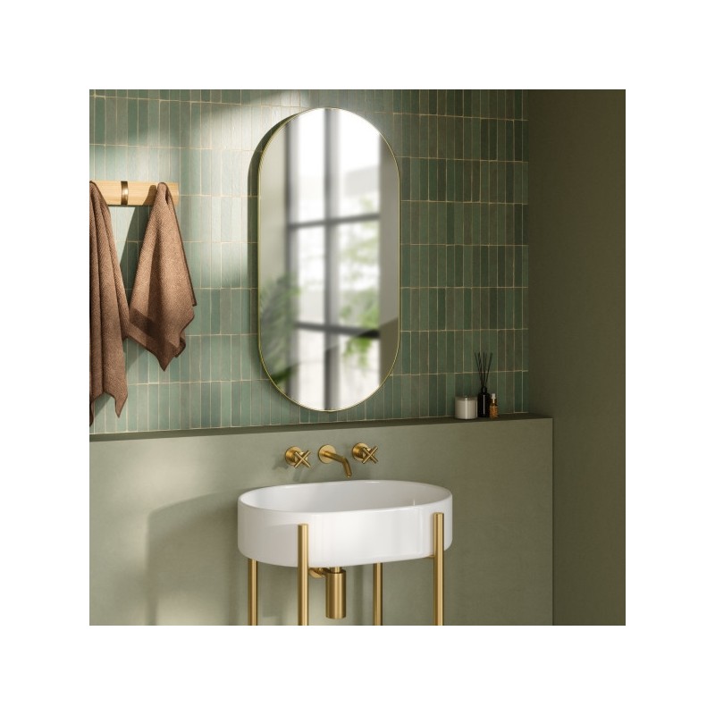 Umbra Lustro Ścienne Hubba 36 X 18 Cm     Mosiądz