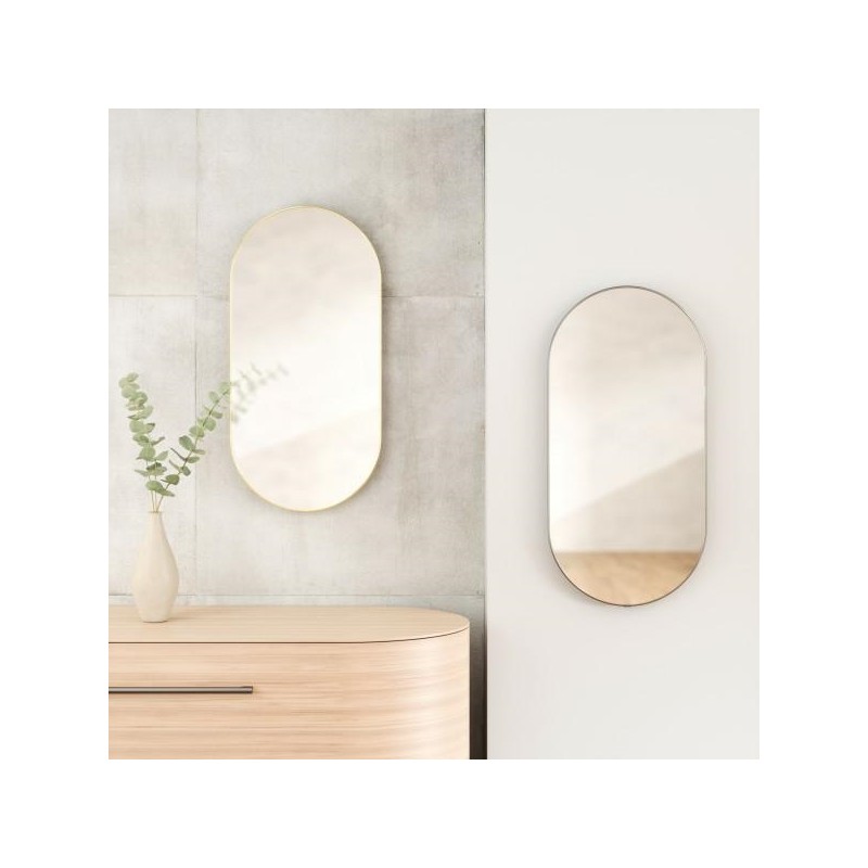 Umbra Lustro Ścienne Hubba 36 X 18 Cm     Mosiądz