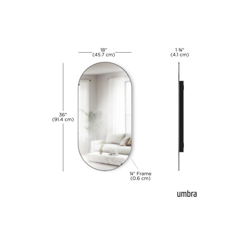 Umbra Lustro Ścienne Hubba 36 X 18 Cm     Tytan