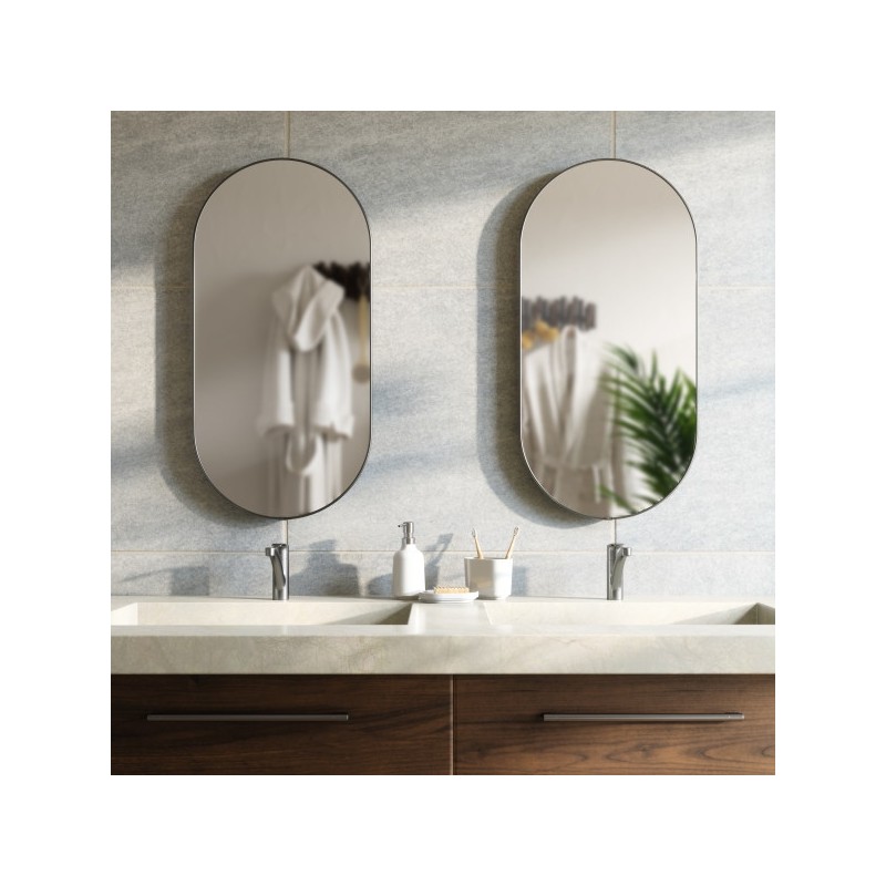 Umbra Lustro Ścienne Hubba 36 X 18 Cm     Tytan