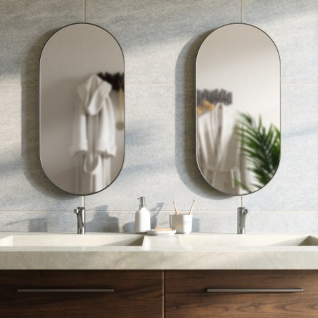 Umbra Lustro Ścienne Hubba 36 X 18 Cm     Tytan