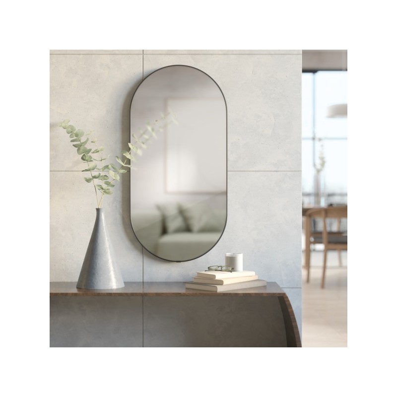 Umbra Lustro Ścienne Hubba 36 X 18 Cm     Tytan