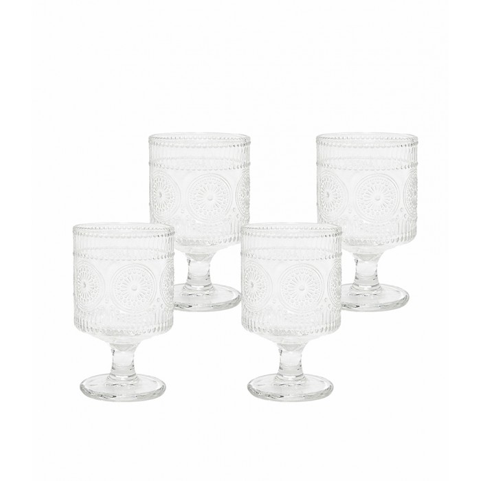 Zestaw 4 Szklanek Shp Flores              Transparentny