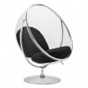 Fotel Bubble Stand 2 Poduszka Czarna - Akryl, Chrom, Wełna