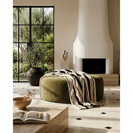 Pokrowiec Na Sofę W Paski Shp Verte       Beżowy / Czarny