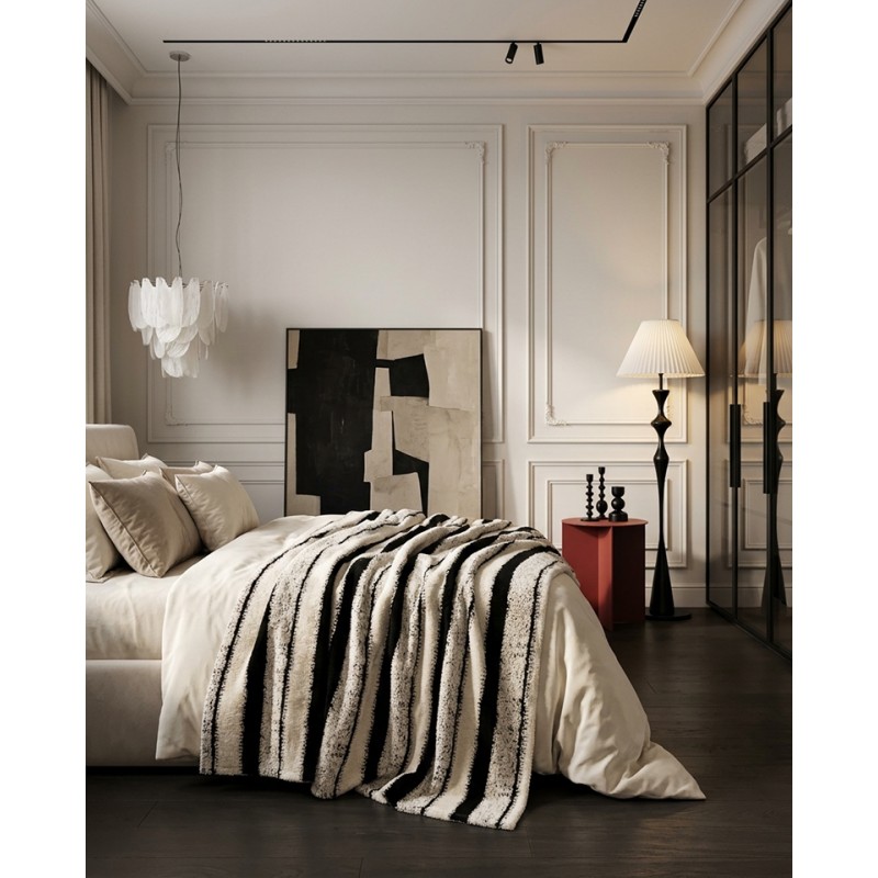 Pokrowiec Na Sofę W Paski Shp Verte       Beżowy / Czarny