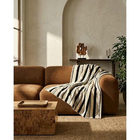 Pokrowiec Na Sofę W Paski Shp Verte       Beżowy / Czarny