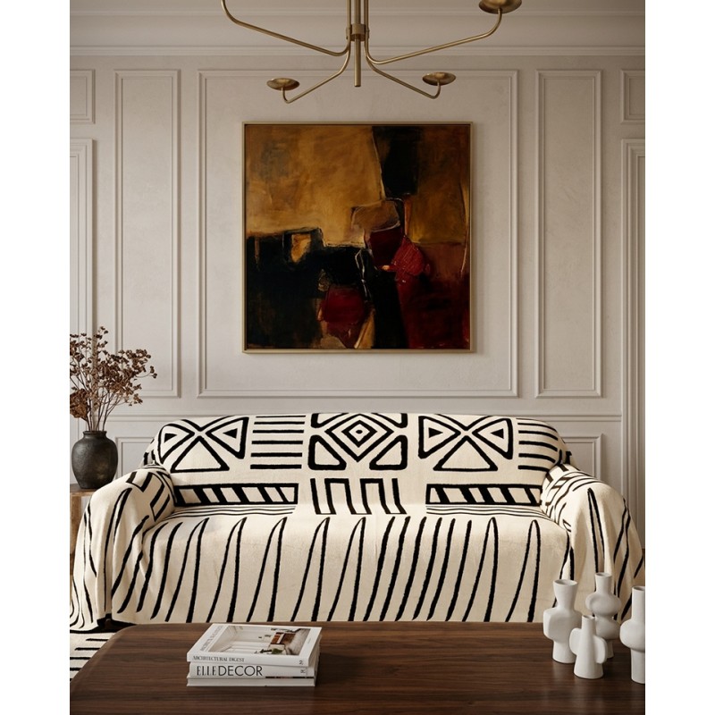 Pokrowiec Na Sofę Shp Corde Beżowy /      Czarny