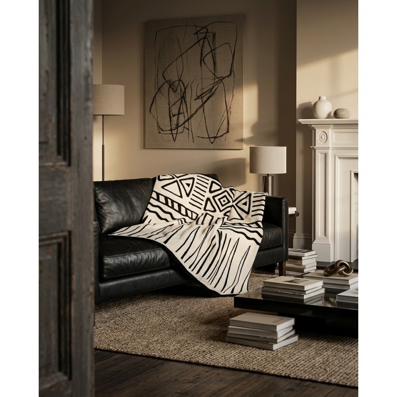 Pokrowiec Na Sofę Shp Corde Beżowy /      Czarny