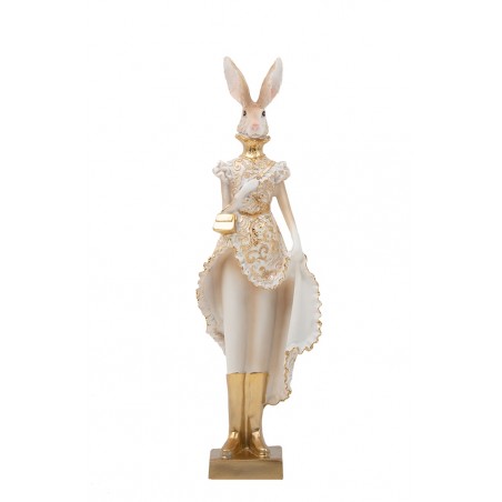Figurka Dekoracyjna Shp Rabbit Beżowa /   Złota