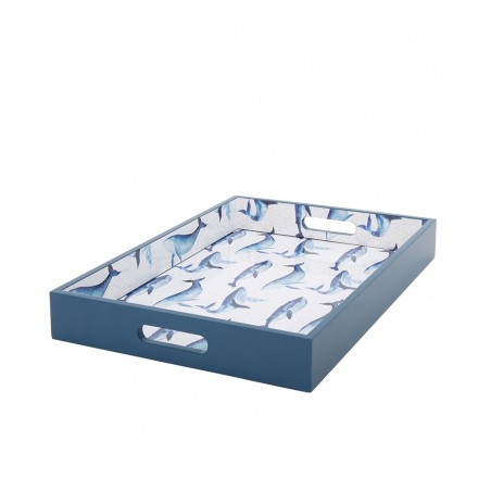 Taca Dekoracyjna Shp Whale Niebieska /    Biała