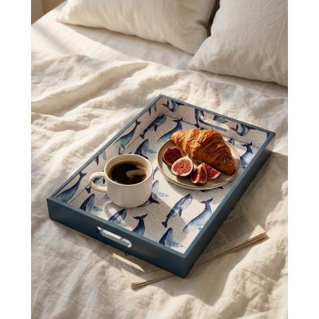 Taca Dekoracyjna Shp Whale Niebieska /    Biała