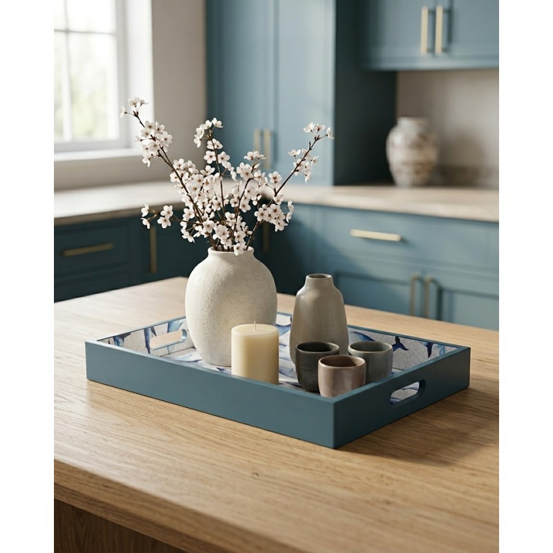 Taca Dekoracyjna Shp Whale Niebieska /    Biała