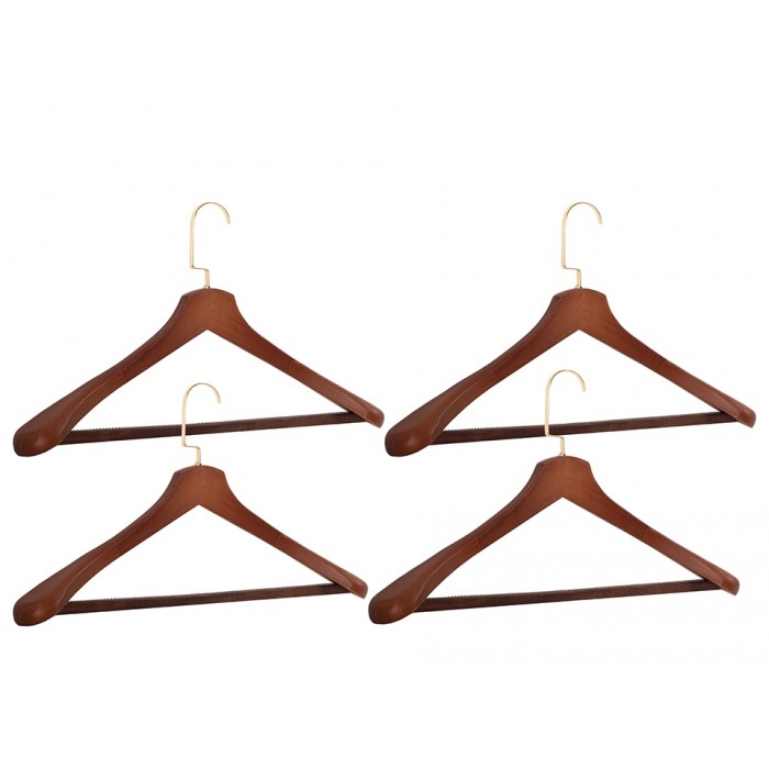 Zestaw 4 Wieszaków Shp Hardi Brązowy
