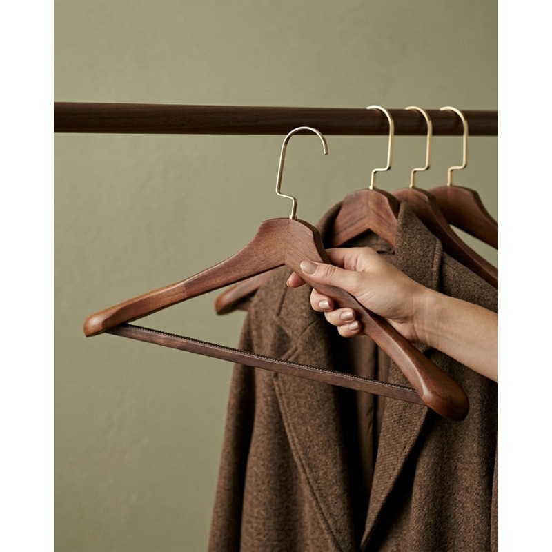 Zestaw 4 Wieszaków Shp Hardi Brązowy