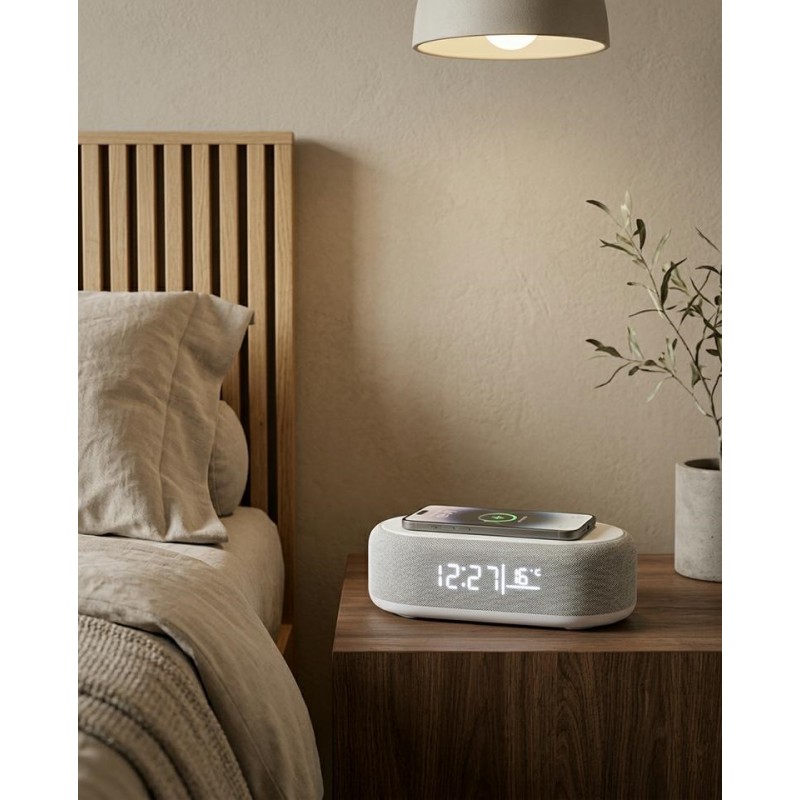 Ładowarka Indukcyjna Z Zegarem Led Shp    Baxter Szara