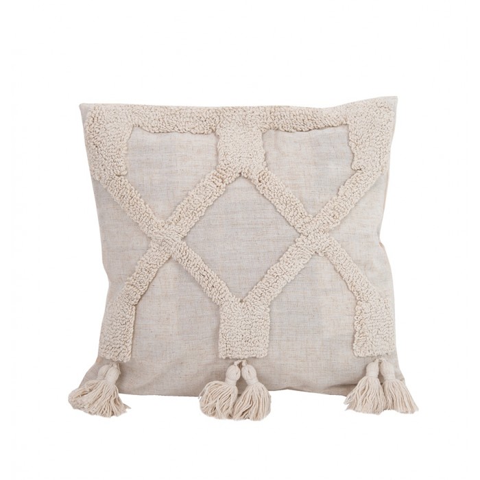 Poduszka Dekoracyjna Z Frędzlami Shp      Bohi Beżowa