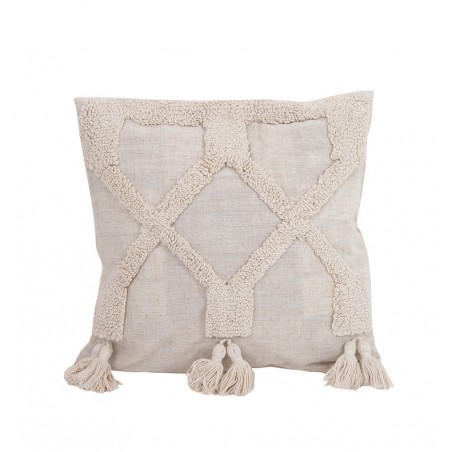 Poduszka Dekoracyjna Z Frędzlami Shp      Bohi Beżowa