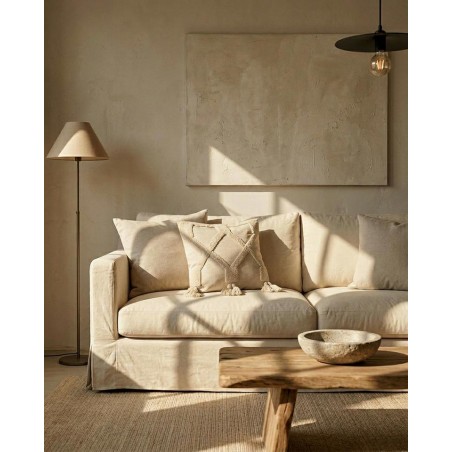 Poduszka Dekoracyjna Z Frędzlami Shp      Bohi Beżowa