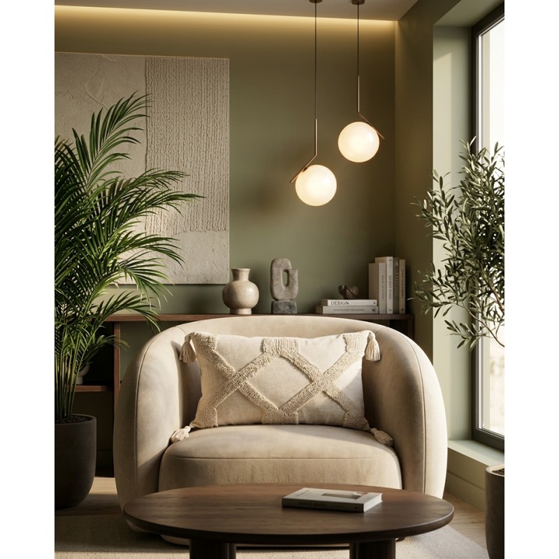 Poduszka Dekoracyjna Z Frędzlami Shp      Bohi Long Beżowa