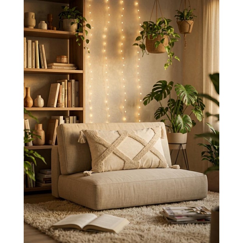 Poduszka Dekoracyjna Z Frędzlami Shp      Bohi Long Beżowa