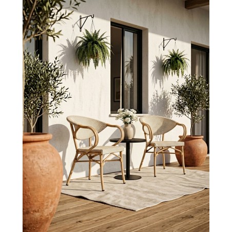 Krzesło BISTRO PARIS ARM jasnobrązowe rattan