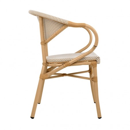 Krzesło BISTRO PARIS ARM jasnobrązowe rattan