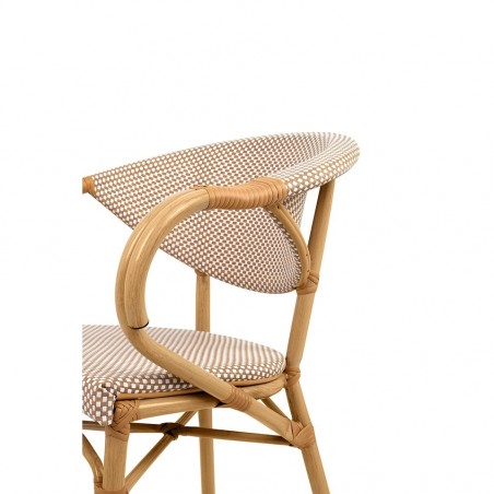 Krzesło BISTRO PARIS ARM jasnobrązowe rattan