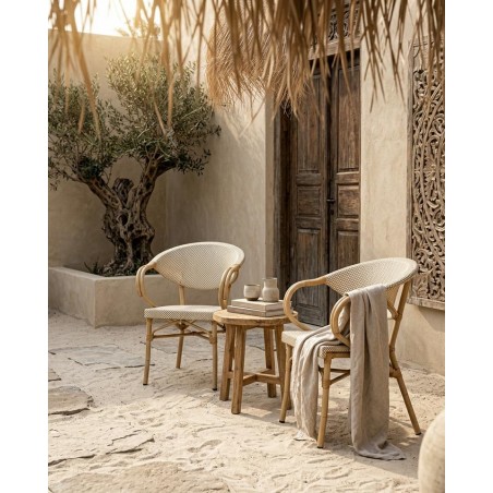 Krzesło BISTRO PARIS ARM jasnobrązowe rattan