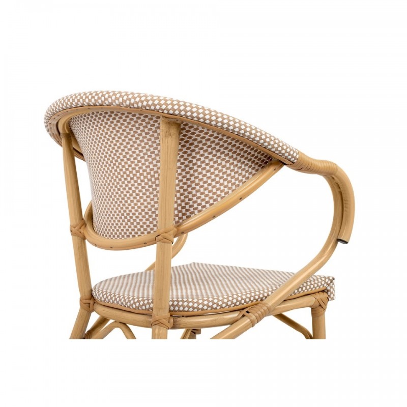 Krzesło BISTRO PARIS ARM jasnobrązowe rattan