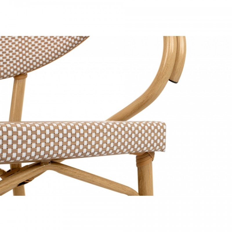 Krzesło BISTRO PARIS ARM jasnobrązowe rattan
