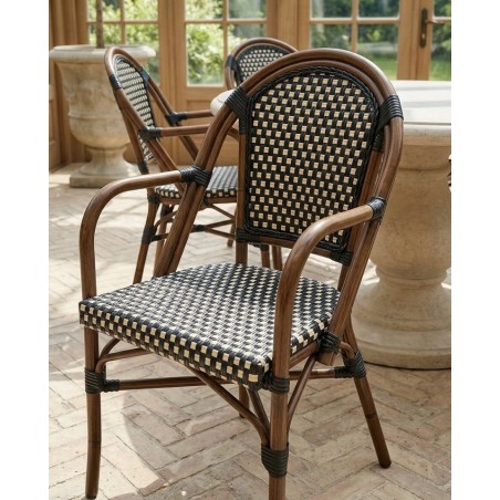 Krzesło CAFE PARIS brązowe rattan